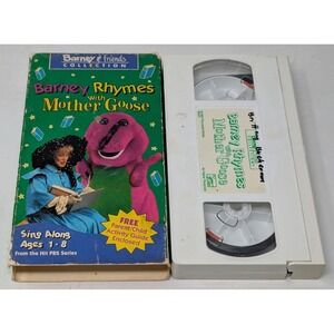 Barney & Friends VHS 1992 Barney Rhymes With Mother‎ Goose Sing Along Kids Film